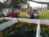 Personil Polsek Muara Kuang Cek Perkembangan Ikan di Kolam Ketahanan Pangan