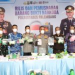 Polda Sumsel Musnahkan Barang Bukti Tiga Ungkap Besar Narkotika, Selamatkan 349.753 Jiwa