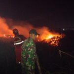 Babinsa Bersama Polri dan Manggala Agni Berjibaku Padamkan Karhutla di Desa Padang Bulan
