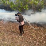 Karhutla Melanda Pemulutan Barat, Polres Ogan Ilir Imbau Warga Tak Buang Puntung Rokok Sembarangan