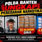 Polda Banten Ungkap Peredaran Narkotika, Sita 11 Kilogram Ganja dan 4,56 Gram Sabu