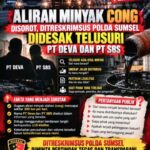 Dugaan Distribusi Minyak Cong 300 Ton per Hari Disorot, Ditreskrimsus Polda Sumsel Didesak Telusuri Rantai Pasokan