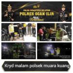 Antisipasi Tindak Kejahatan, Personel Polsek Muara Kuang Laksanakan KRYD Malam Minggu